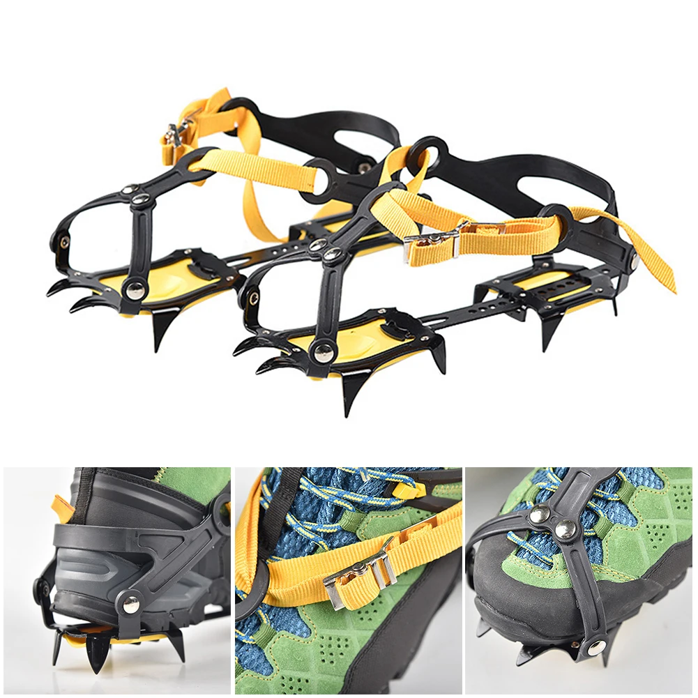 

10 Teeth Anti-Skid Crampons Manganese Steel Climbing Gear Snow Ice Climbing Shoe Grippers Crampon Traction Device Mountaineering