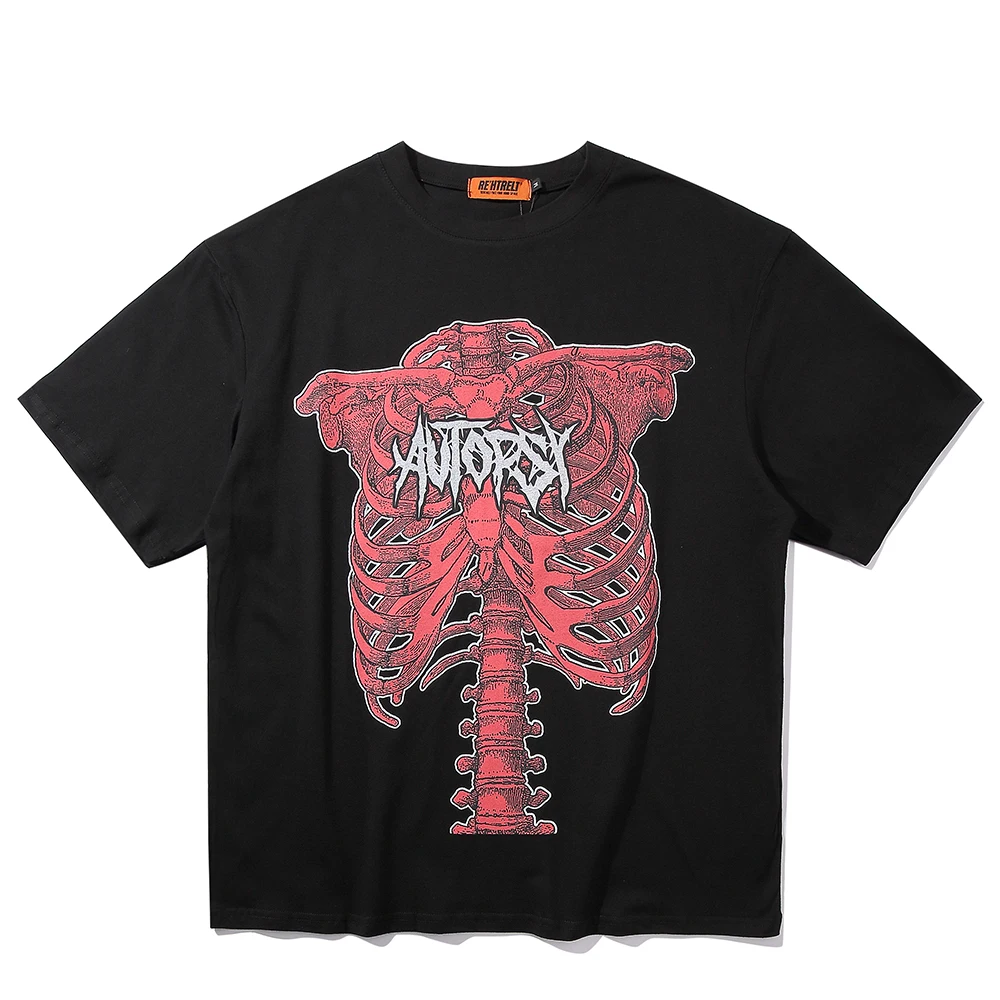 Женские футболки в стиле панк с изображением черепа уличная одежда летняя мода