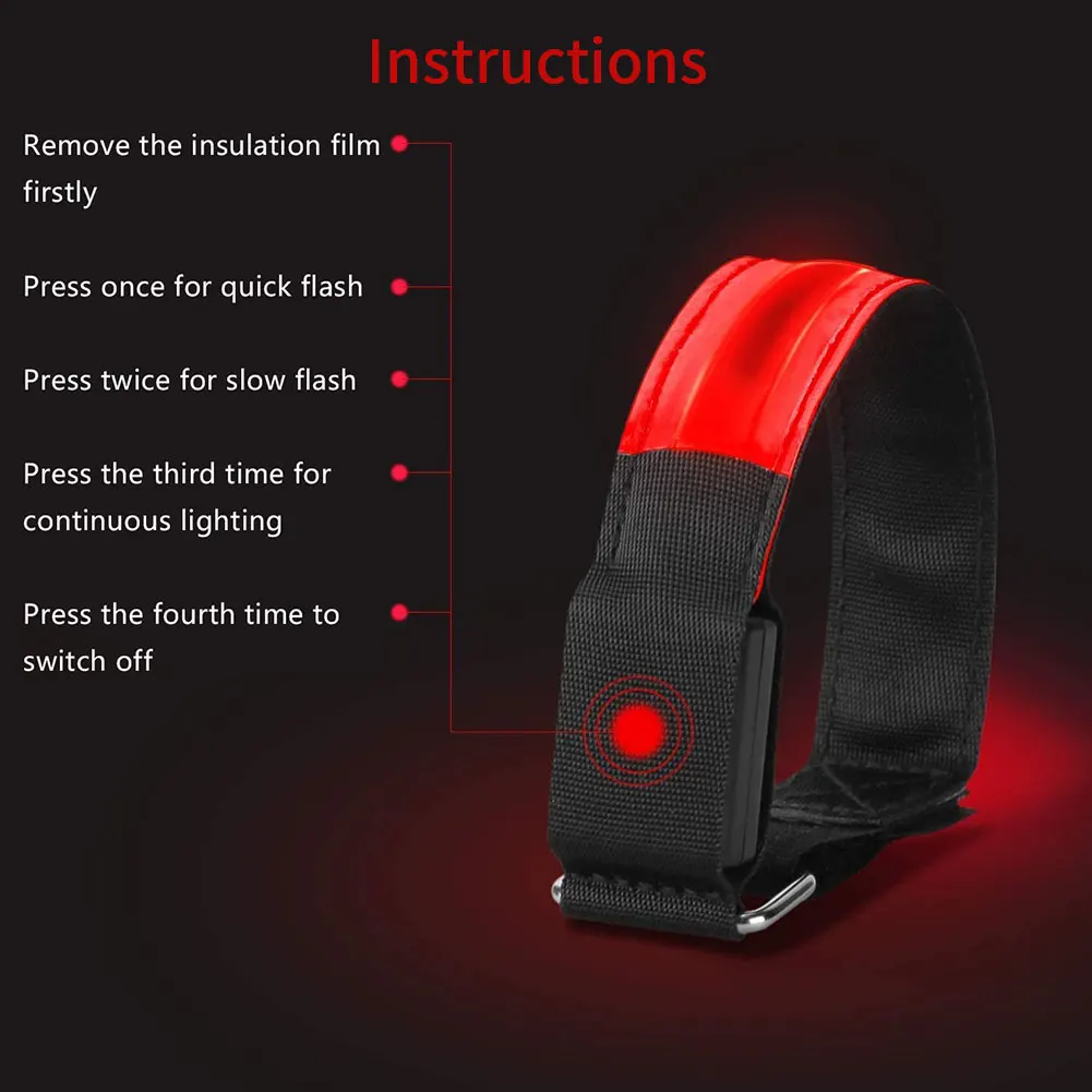 

Outdoor Sports Night Running Armband Led Light Safety Belt Arm Leg Warning Wristband Cycling Bike Bicycle Party Sports Bracelet