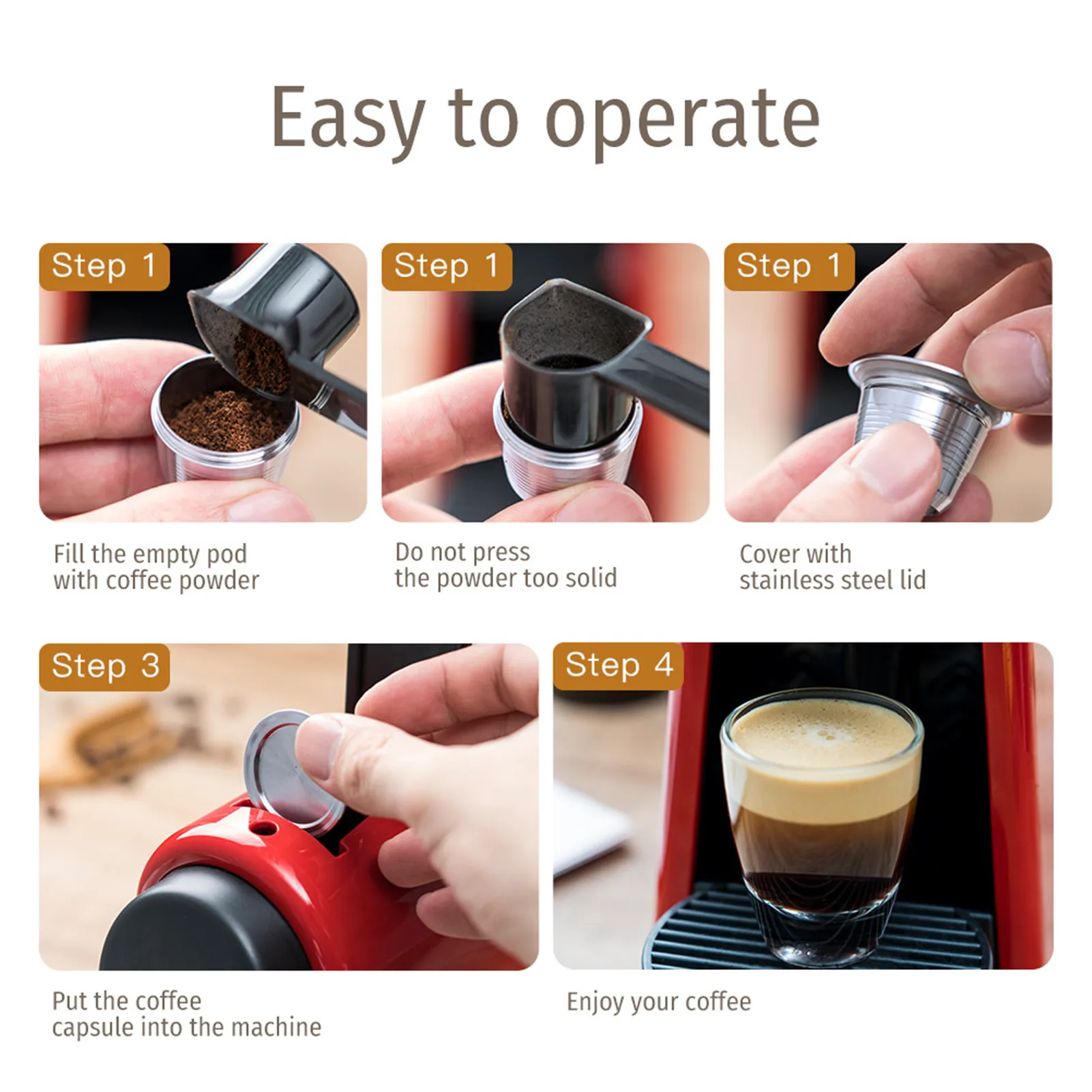 

Coffee Capsule Machine Household Mini Espresso Filter Shell Stainless Steel Refillable Filters Coffee Shop Tools