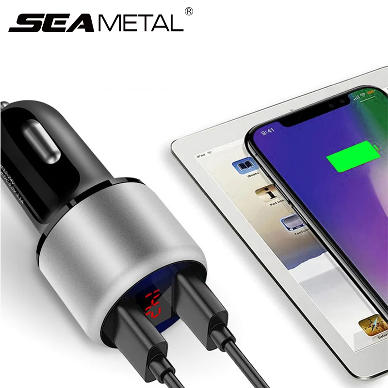 12 В Автомобильное зарядное устройство прикуриватель сплиттер 2USB светодиодный