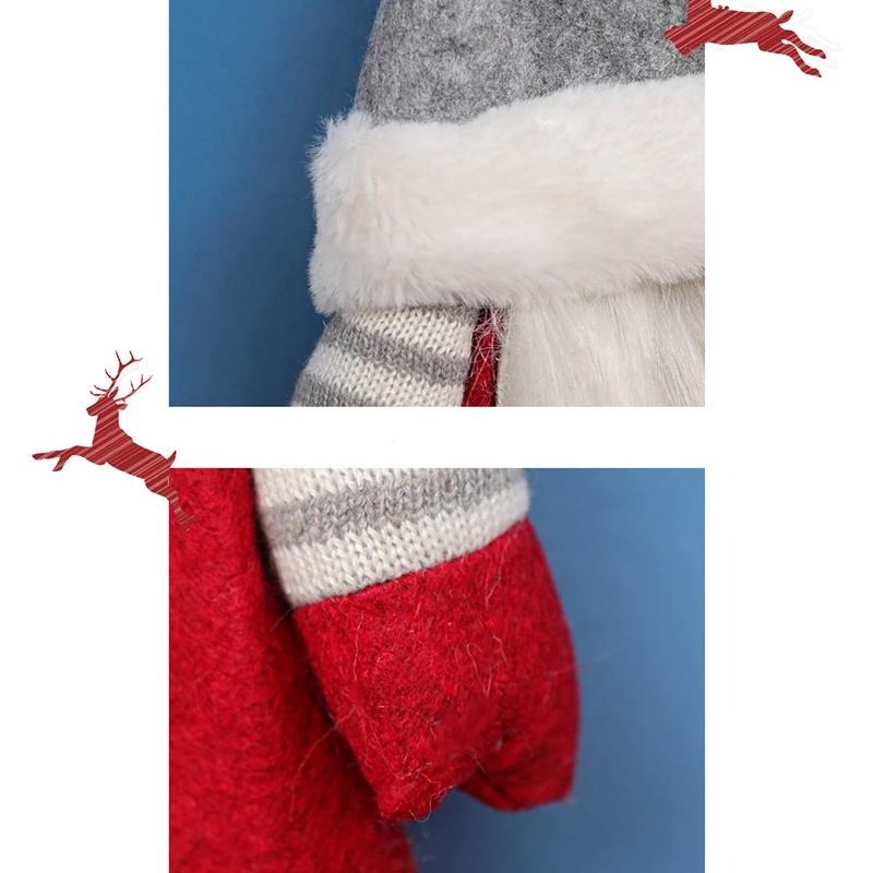 Рождественский Декор длинная шапка Санта гном плюшевая кукла Орнамент Дерево