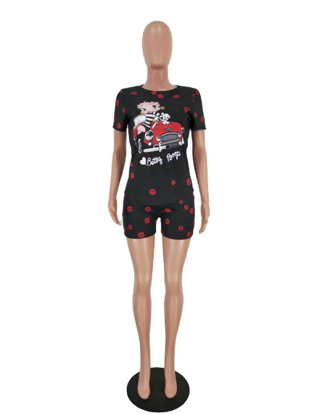 Одежда для отдыха комплект из двух предметов женская футболка байкерские шорты