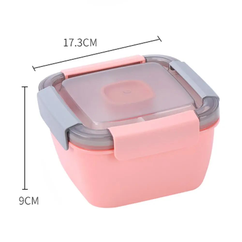 

Portable Lunch Box Plastic Reusable Lunch Container With Spoon Microwave Safe Heatable For Student Office Worker Business Travel