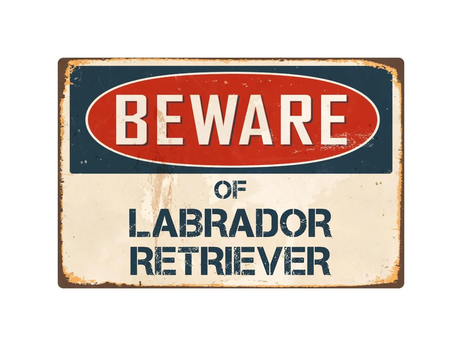

StickerPirate Beware of Labrador Retriever 8” x 12” Vintage Aluminum Retro Metal Sign VS246