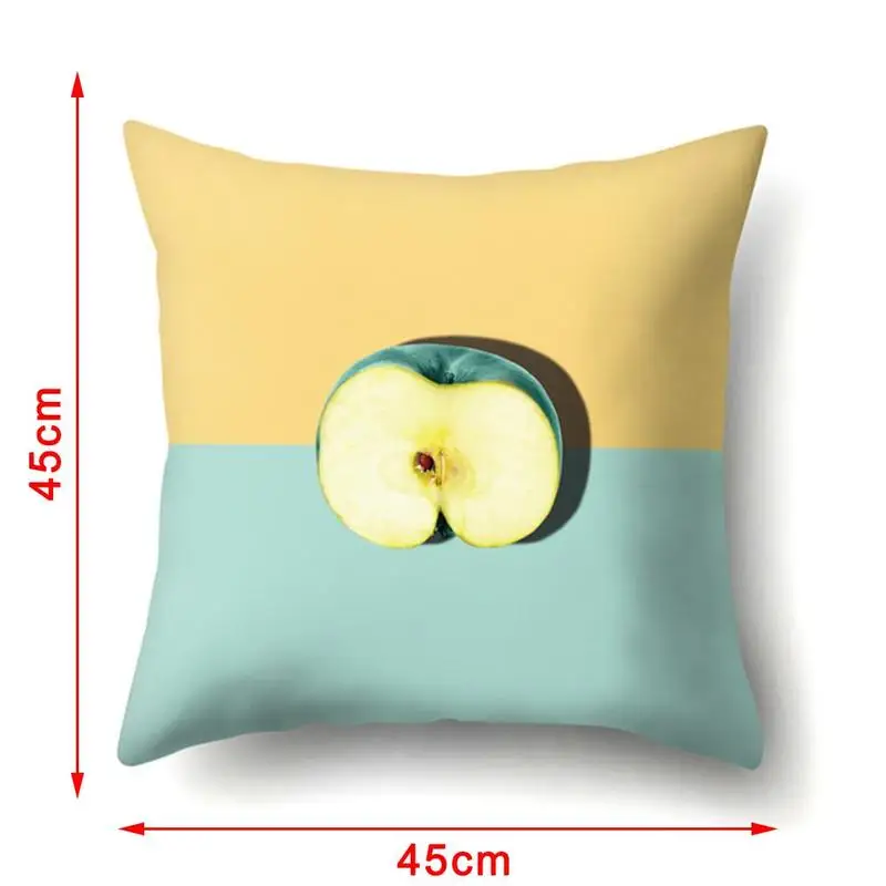 

Watermelon Apple Lemon Decorative Cushion Cover Fruits Pattern Pillowcase Home Decor for Sofa Bed Living Room 45x45cm