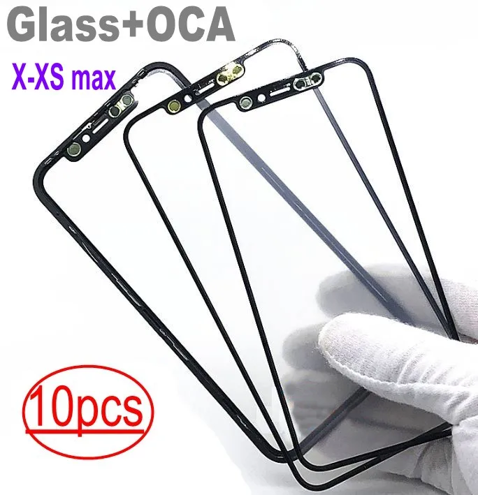 10 шт. оптовая продажа для iPhone X XS XR MAX стекло + OCA вместе ЖК холодного
