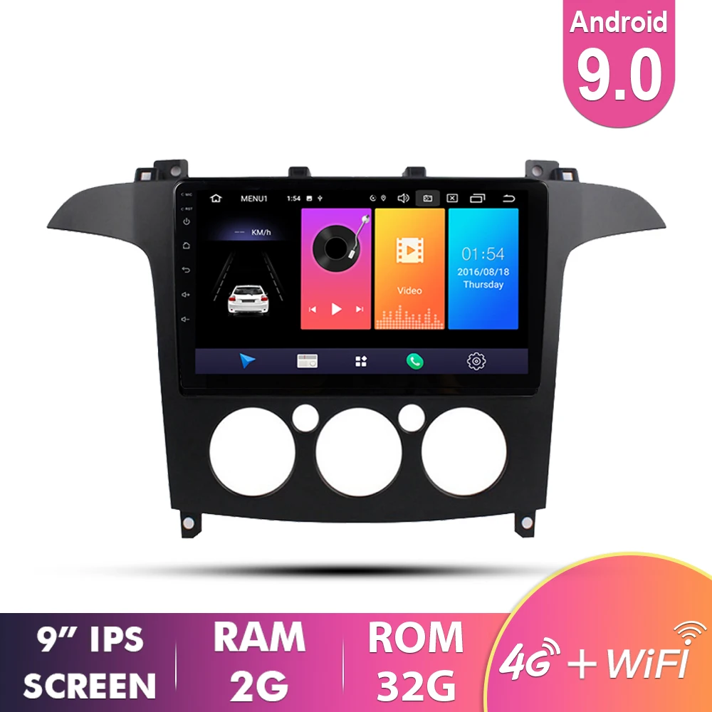 2G 32G 002 EKIY " ips Автомагнитола Android 9,0 авто стерео Мультимедиа для Ford S-Max Ford s max 2007 2008 gps Navi навигация 4G WiFi плеер - Цвет: 2G 32G 002