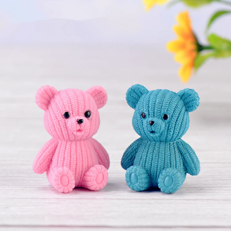 Миниатюрная милая фигурка медведя из смолы модели мультфильма игрушка