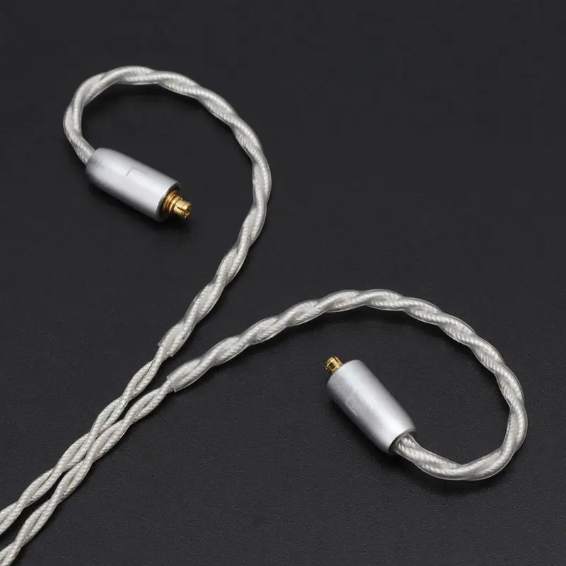 

4 Twist Shares Single Crystal Plated Silver Earphone Cable Wire Cord Replacement for MMCX Jack SE846 SE535 SE425 SE315