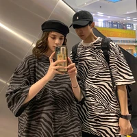 high street hip hop leopard zebra striped t shirt couple grunge clothes tee oversized ulzzang kpop urban aesthetic tops 90s y2k