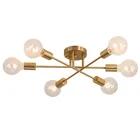 Современный потолочный светильник Sputnik s, скандинавский Полуутопленный светильник с матовым античным золотым светом, 6 светильник к для домашнего декора