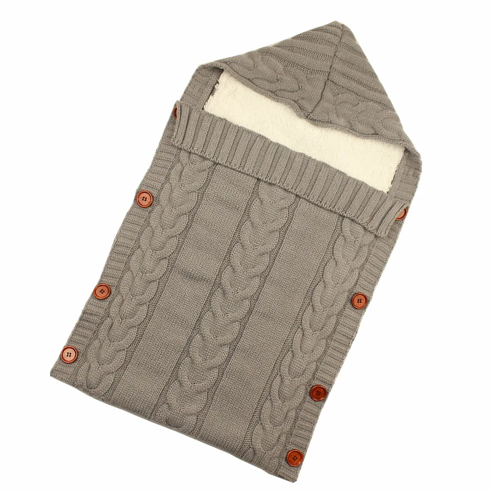 Herbabe/спальный мешок для новорожденных Зимний вязаный конверт коляски спальный