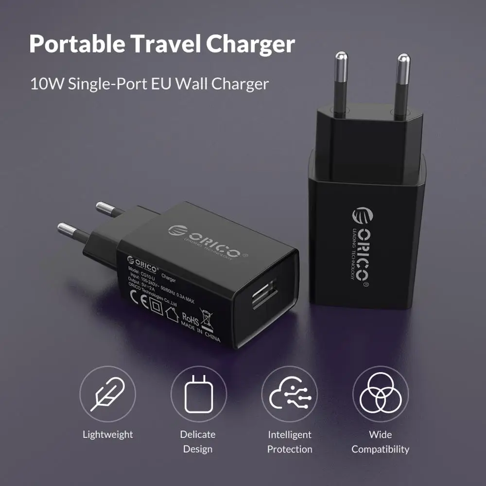 Зарядное устройство ORICO Mini USB 5 В 2 А 1 мобильный телефон планшет|charger eu plug|phone charger