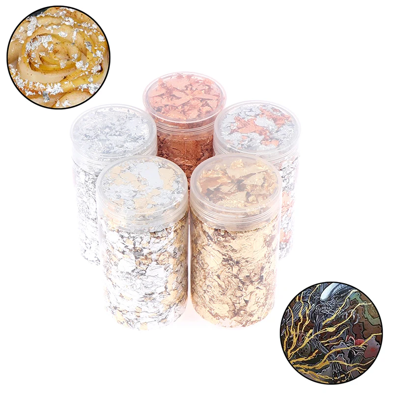 5g хлопья с золотыми листьями медные для сползания декоративное искусство