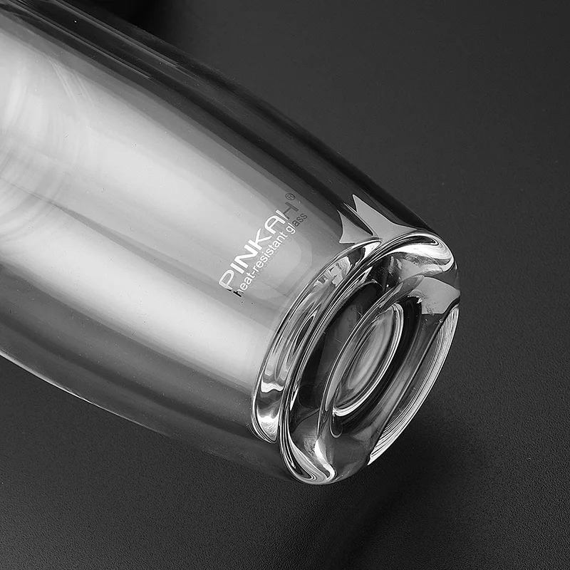 Pinkah 370 мл стеклянная чашка с двойными стенками для воды офисная термостойкая