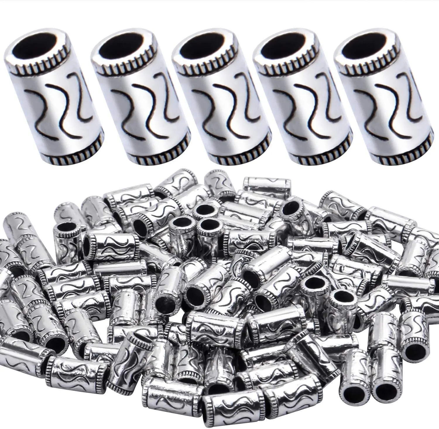 

100 шт. тибетские серебряные бусины-разделители, металлические разделители из сплава, Европейские Бусины с большим отверстием, подвески для ...