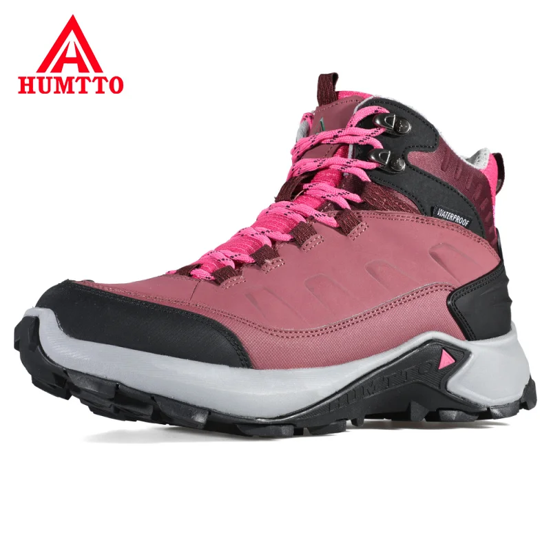 HUMTTO Waterproof Trekking Boots Leather Hiking Shoes Women Breathable Outdoor Sport Mountain Climbing HuntingTactical Sneakers