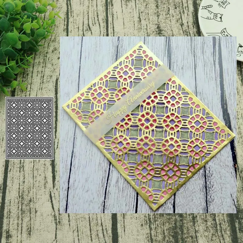 Металлические Вырубные штампы фон вырезанные украшения для скрапбукинга бумаги