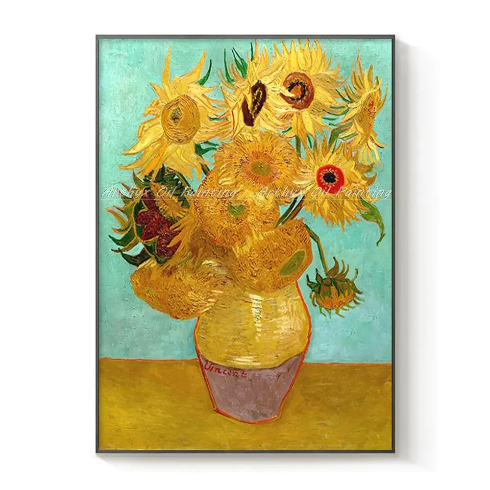

The Vase That 12 Sunflower Of Vincent van Gogh Handmade Reproduction Oil Painting On Canvas Wall Art Picture For Home Decoration