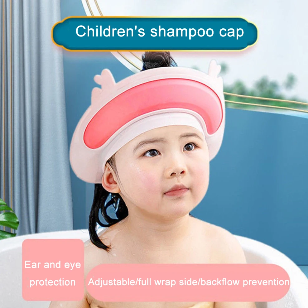 

2021 New Style Baby Shampoo Cap Waterproof Ear Protection And Eye Protection Baby Washing Hair Hat Children's Bath Products