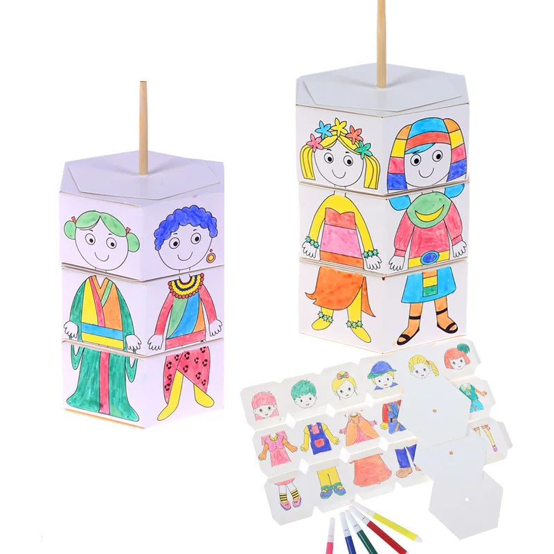 Вращающаяся поделка бумага цвет совпадающая граффити одежда для переодевания