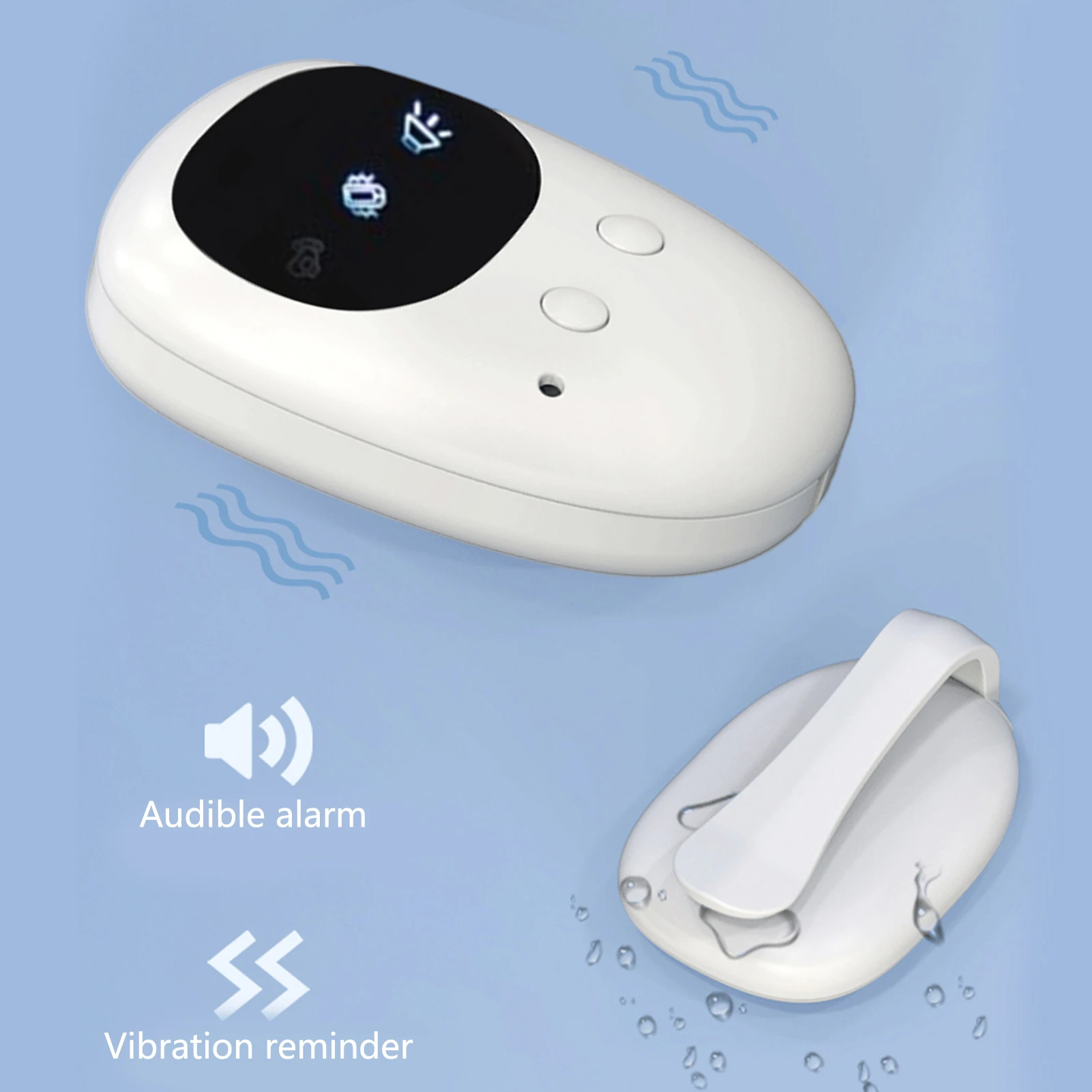 Alarma inal&aacute;mbrica con receptor para ni&ntilde;os y ni&ntilde;as, orinal de entrenamiento para el cuidado de los ancianos, recordatorio de vibraci&oacute;n, rango de 10-20M-2