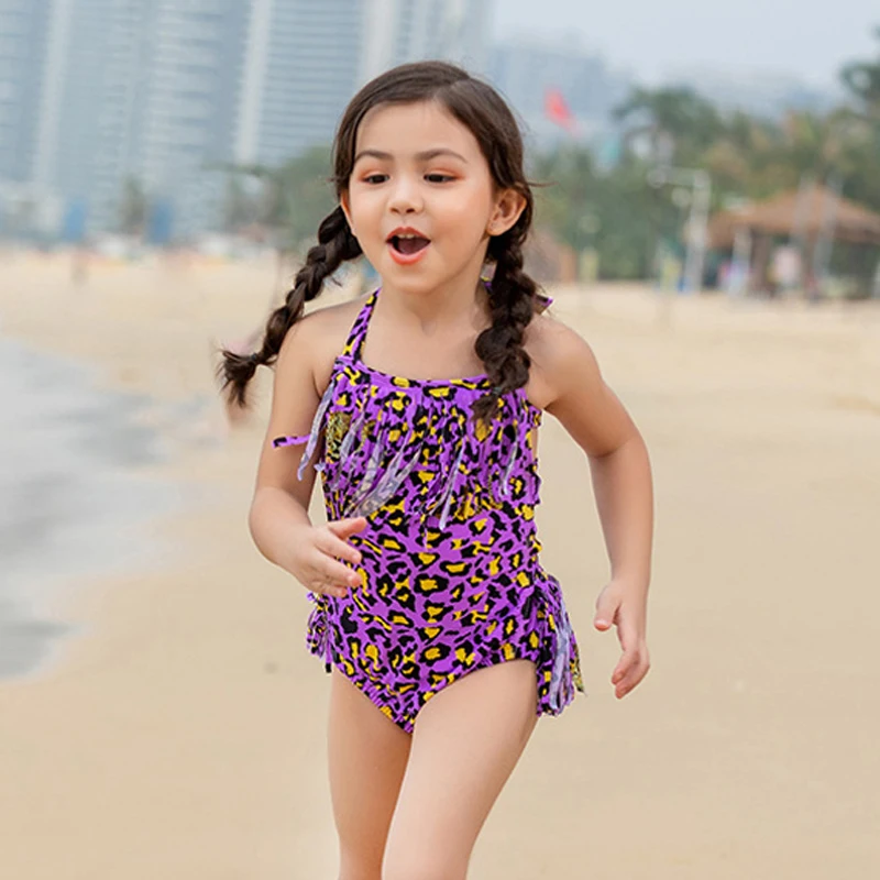 Детский слитный купальник с кисточками и лямкой на шее купальный костюм для