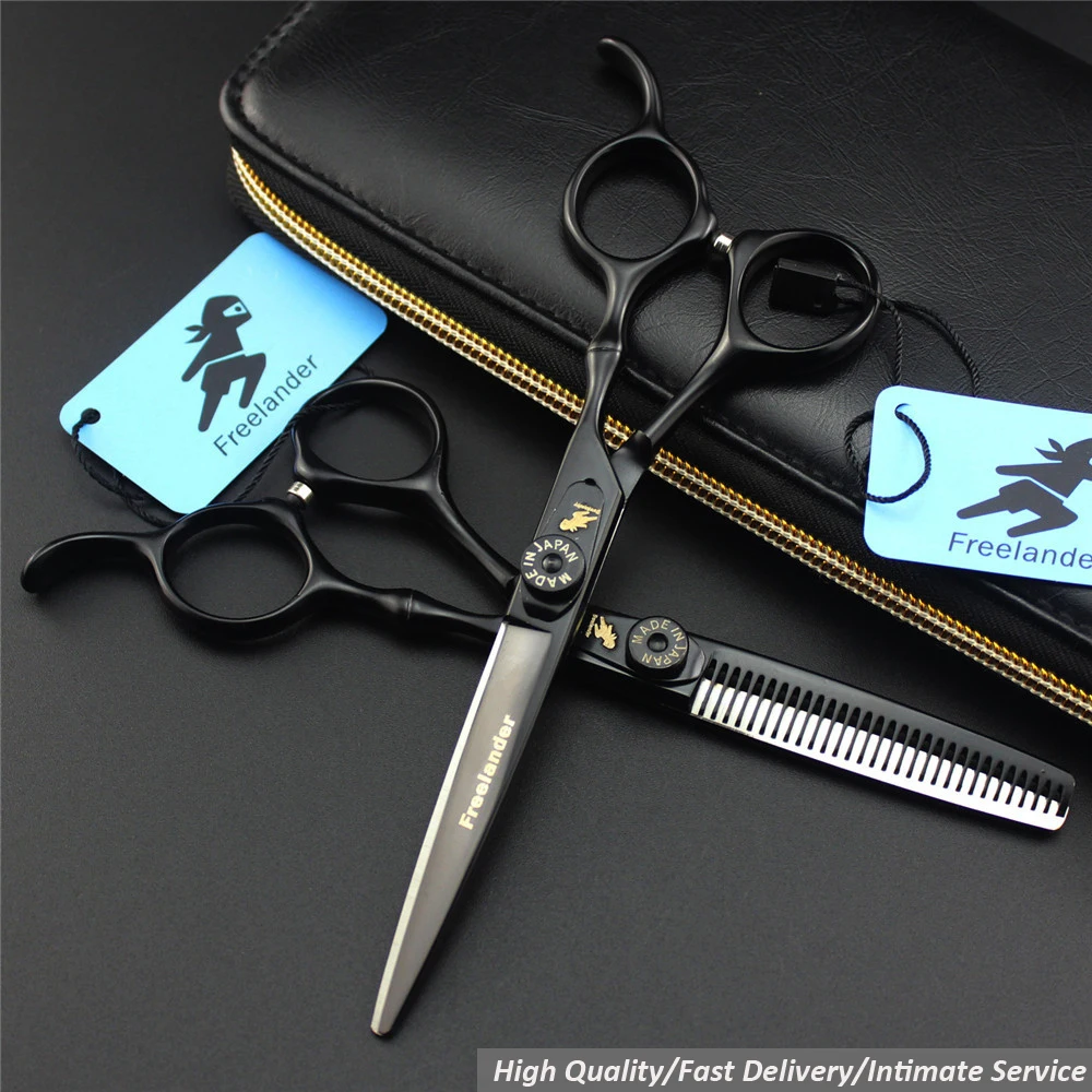 6 0 дюймов freelander местная Золотая бамбуковая ручка Парикмахерские Ножницы Прямые