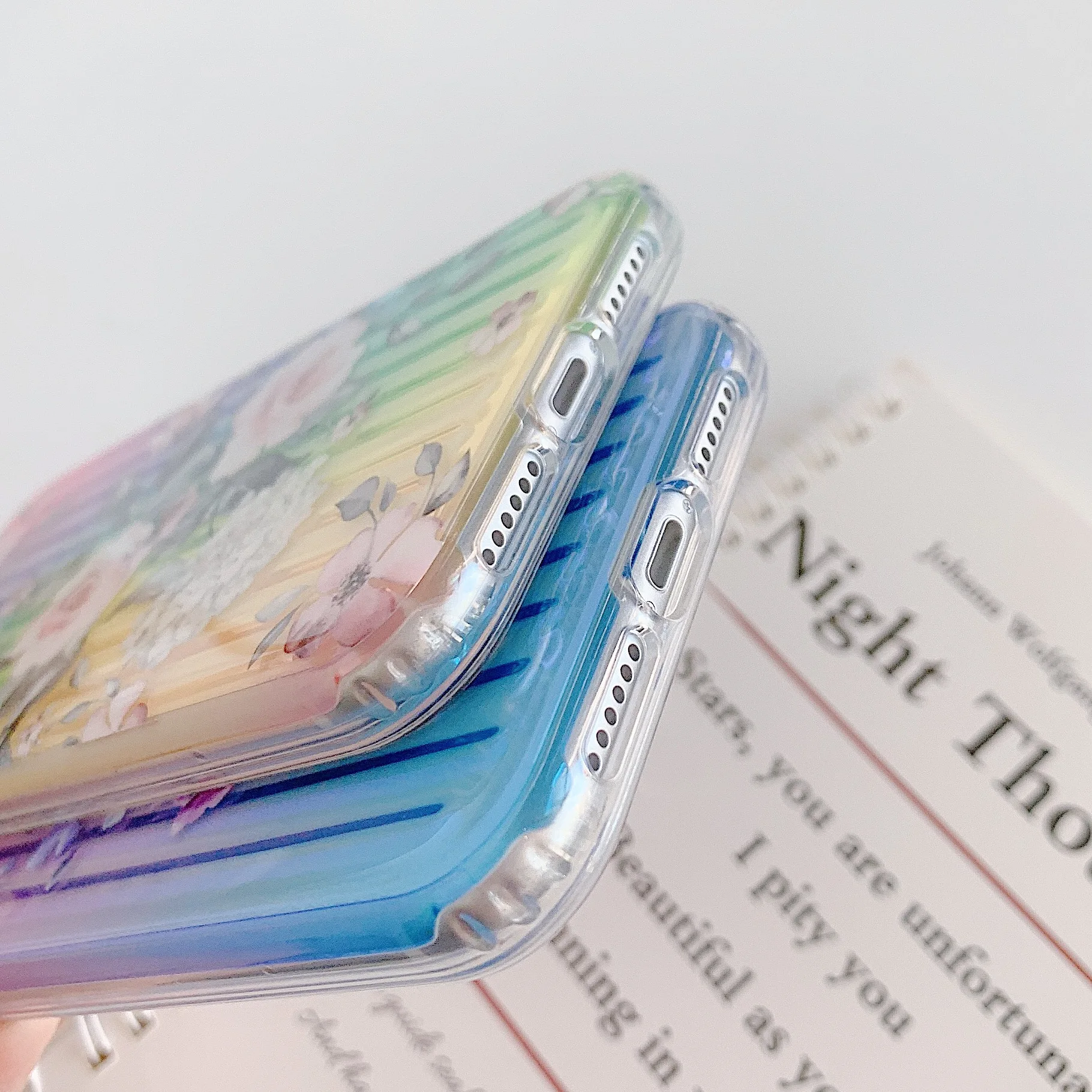 Блестящий чехол с градиентными цветами для телефона iPhone 7 8 Plus 10 11 Pro Max X XR Xs SE 2020