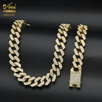 aniid zircon necklace hip hop iced out jewelry initial women cuban link chunky fashion unique trendy rhinestone choker real 2021