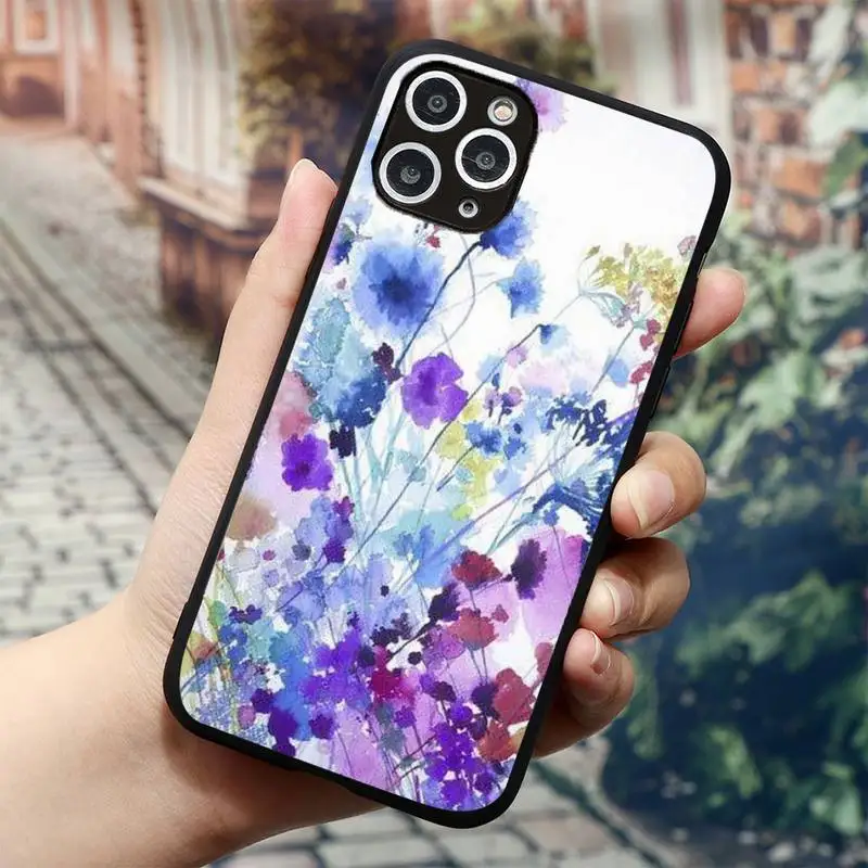 

Watercolor flower Dandelion Lotus Lavender Phone Case for iPhone 11 12 mini pro XS MAX 8 7 6 6S Plus X 5S SE 2020 XR
