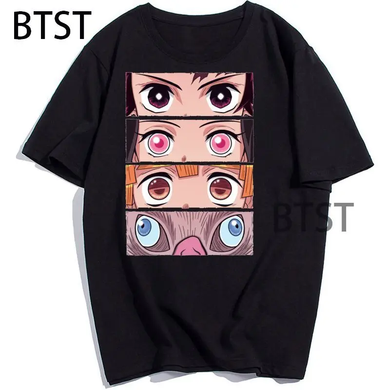 

Футболка мужская с изображением рассекающего демонов киметсу No Yaiba, милый рисунок в стиле японского аниме, футболка унисекс в стиле Харадзю...