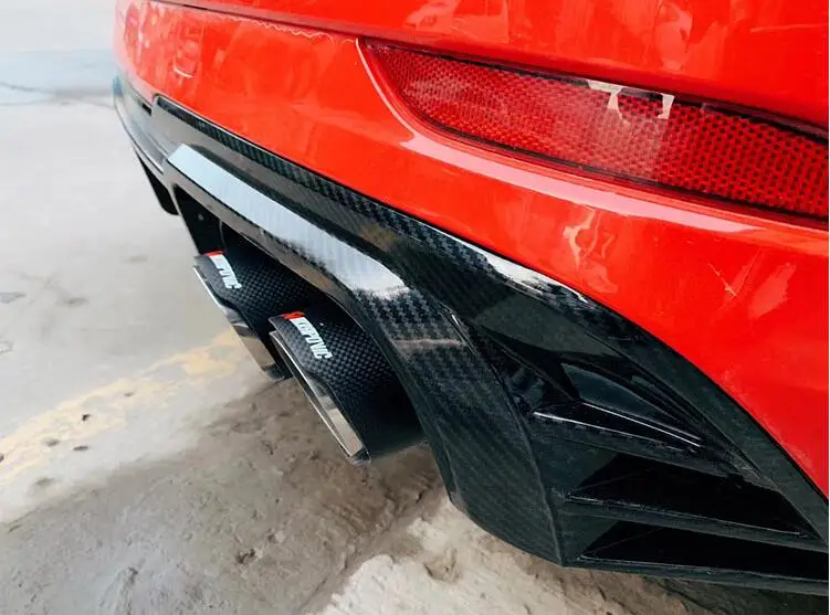 ABS Краски автомобиля задний бампер спойлер Диффузор крышка с выхлопные трубы для