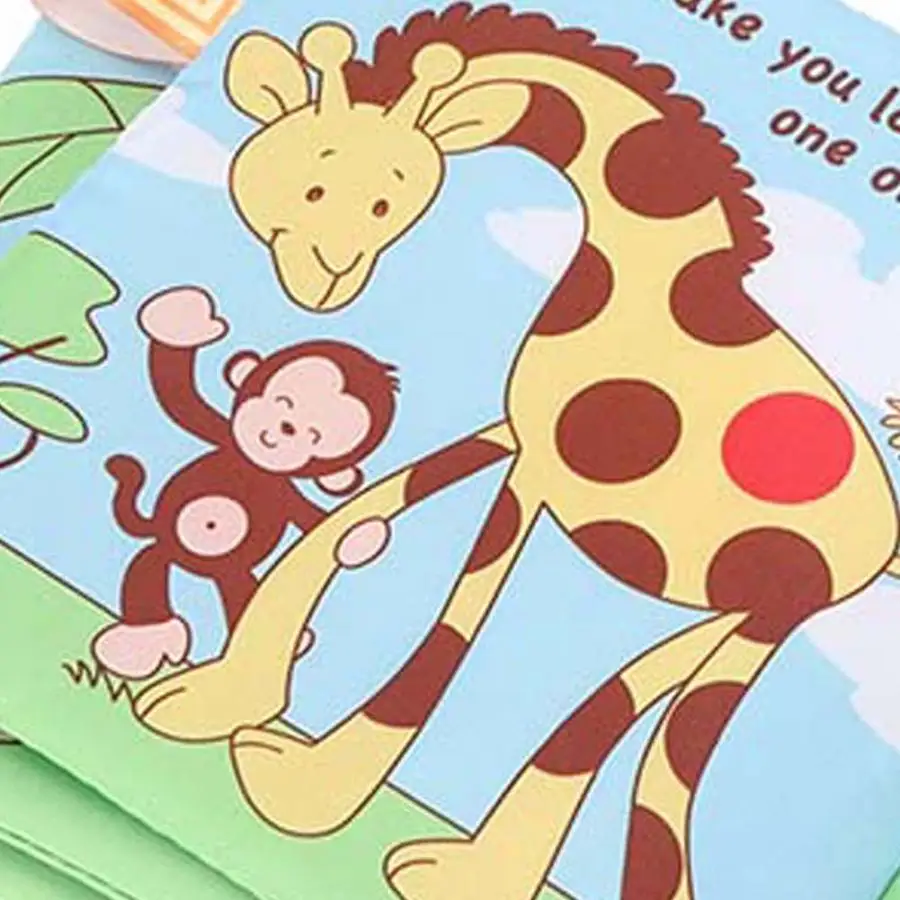 Обучающие тканевые книжки для новорожденных с изображением животных обезьяны