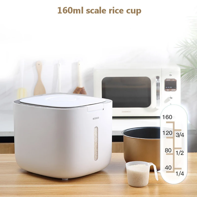 

Ecoco 10KG Kitchen Nano Bucket Insect-Proof Moisture-Proof Sealed Rice Cylinder Grain Dog Food Household Storage Rice Box
