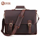 Винтажный Мужской портфель JOYIR 2022, кожаная сумка-мессенджер Crazy Horse, мужская сумка через плечо для ноутбука 15,6 дюйма, мужская деловая офисная сумка