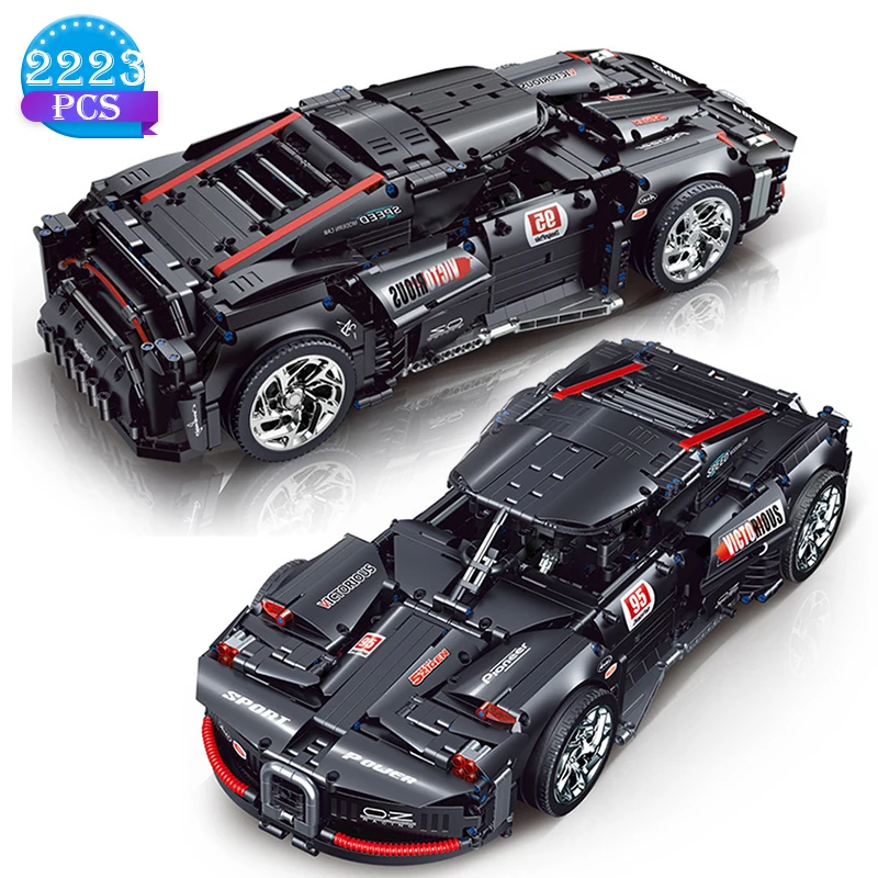 

Technical Expert Famous Sports Racing Building Block Black Model Children's Educational Assembly Toys Birthday Gifts for Friends