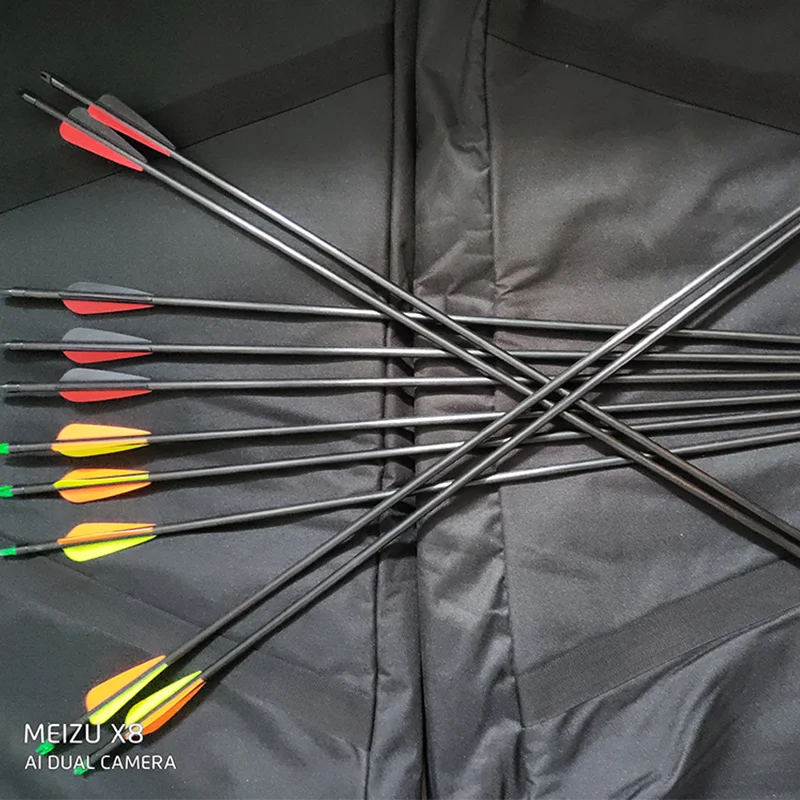 Новые стрелы для стрельбы из лука 30 дюймов стекловолокна 500 позвоночника OD 8 ММ