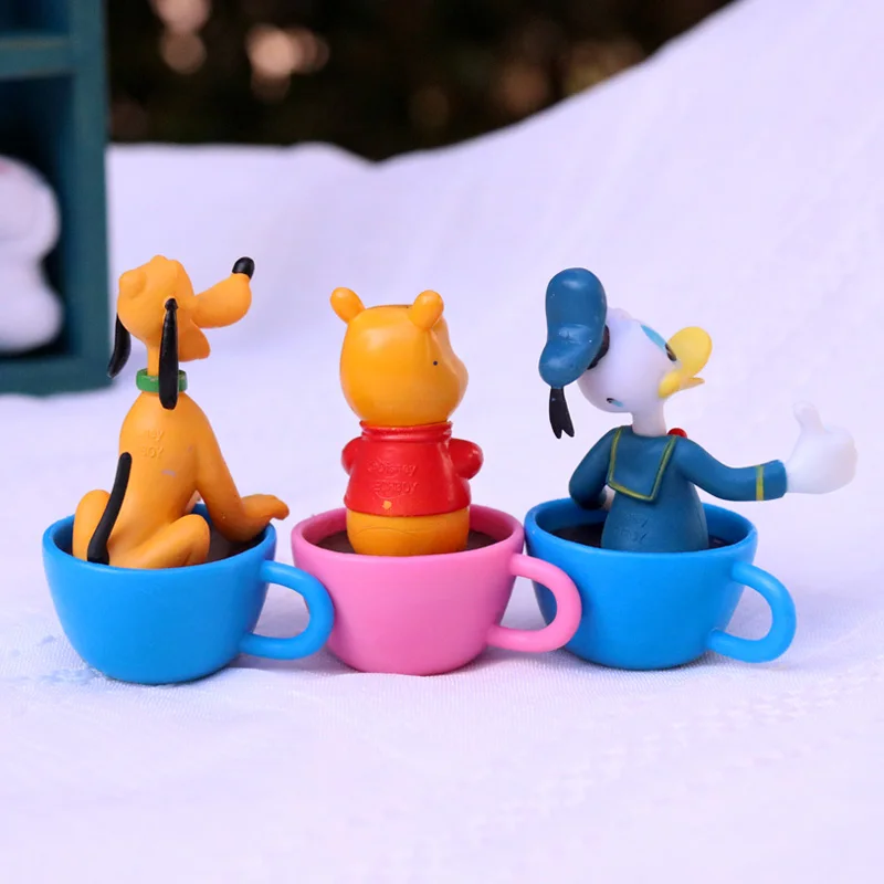 

6PCs Disney Mickey Minnie Coffee Cup Donald Duck Daisy & Goofy Bruce Cute Cartoon PVC Milk Mug Creative Fashion Kid Water Cup