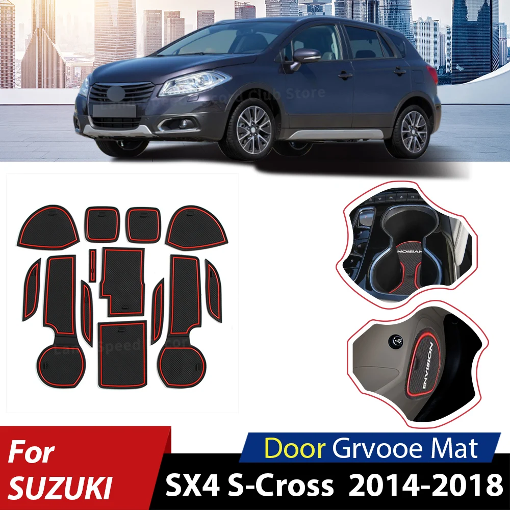 

Anti-Slip Rubber Gate Slot Cup Mats For Suzuki SX4 Accessories S-Cross 2018 2017 2016 2015 2014 SX4 Suzuki SX 4 SCross SX4