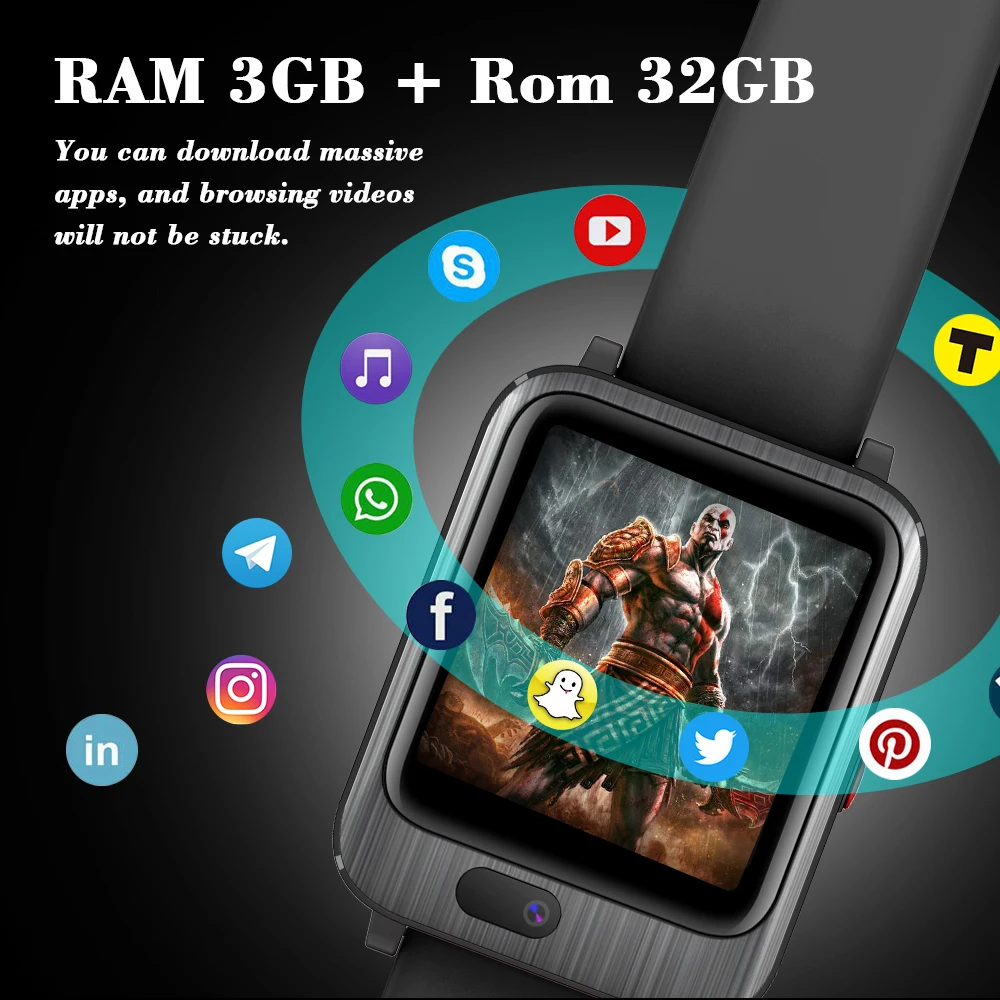 Torntisc LEM11 4G Смарт часы Android 7,1 3 ГБ 32 ГБ 1200 мАч банк питания беспроводной Bluetooth динамик с Wi-Fi gps для мужчин