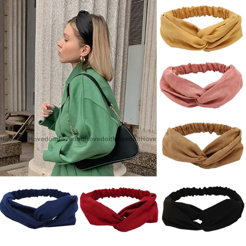 

2021 ladies velvet solid color headband headscarf elastic headband headscarf ladies hair accessories ladies striped headbands