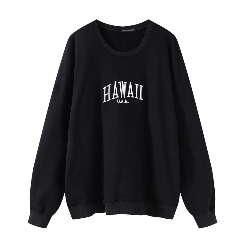 

Oversize girls letter embroidery sweatshirts 2021 autumn fashion ladies soft cotton pullovers female casual sweatshirt women