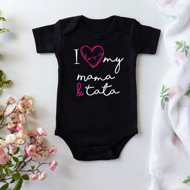 Фото Комбинезон детский I Love My Mama, хлопковый, с коротким рукавом, для мальчиков и девочек, 2021 №3