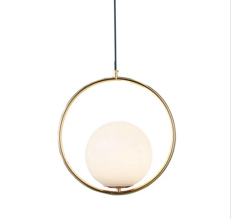 

modern hanging ceiling lamps lustre nordic chandelierhead glass ball iron hanging lamp gold/silvercoffee shop room decoration