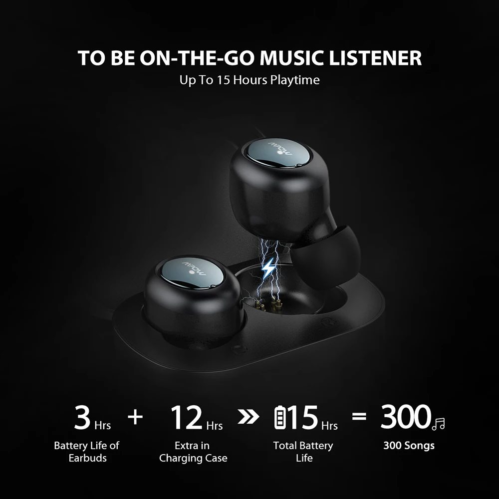 Беспроводные наушники Mpow T2 Bluetooth 5 0 TWS вкладыши стереонаушники с микрофоном