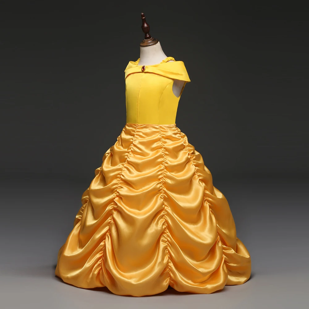 Красивое и чудовище платье Белль для маленьких девочек принцессы костюм косплея