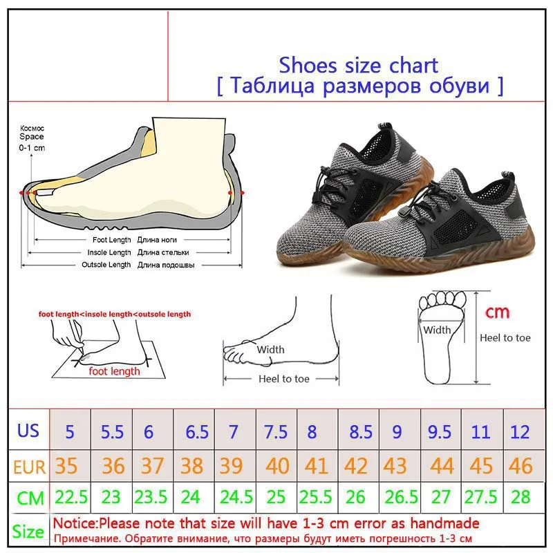 

Male Shoes Breathable Mesh Safety Shoes Men Light Sneaker Indestructible Steel Toe Soft Anti-piercing Work Boots Work Shoes