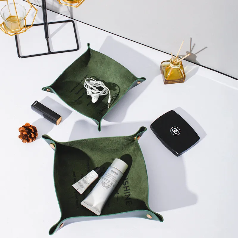 Кожаный ящик для хранения настольная корзина поднос гостиной спальни | Дом и сад